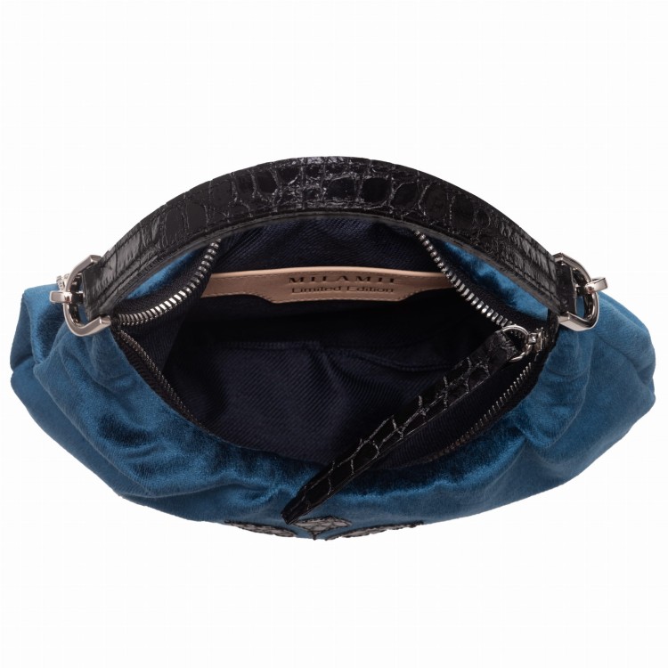 MONICA torebka wieczorowa skórzana kobaltowy wnętrze – MILAMIE Warsaw