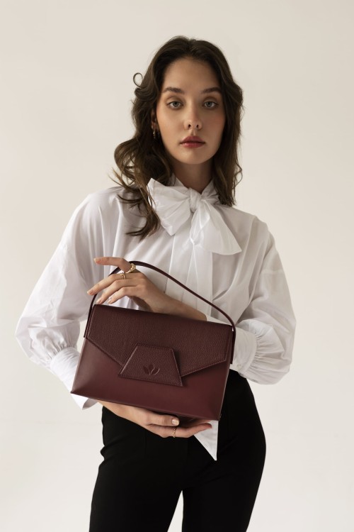 KELLY torebka skórzana damska stylizacja bordo – MILAMIE Warsaw