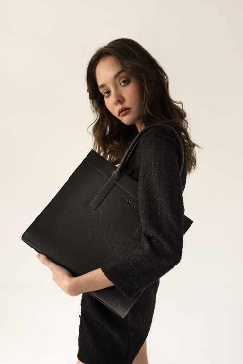 ZOYA shopper skórzany damski czerń stylizacja – MILAMIE Warsaw