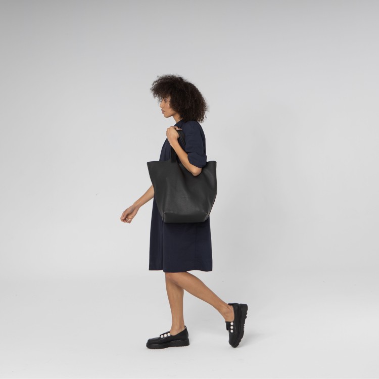 NINA shopper skórzany damski czerń stylizacja – MILAMIE Warsaw