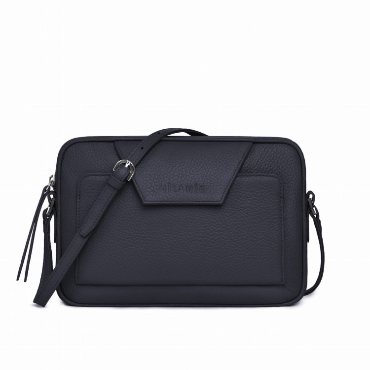 LEA torebka skórzana na ramię granat nocny – MILAMIE Warsaw