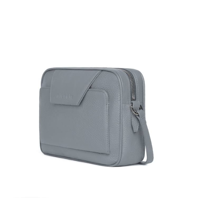 LEA torebka skórzana na ramię gołębia szarość widok z boku – MILAMIE Warsaw