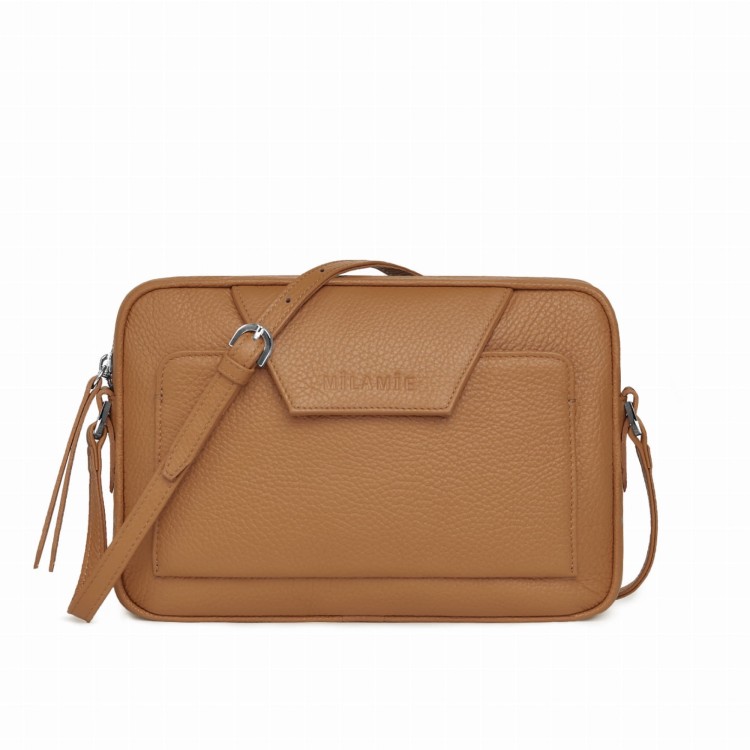 LEA torebka skórzana na ramię brąz koniakowy – MILAMIE Warsaw
