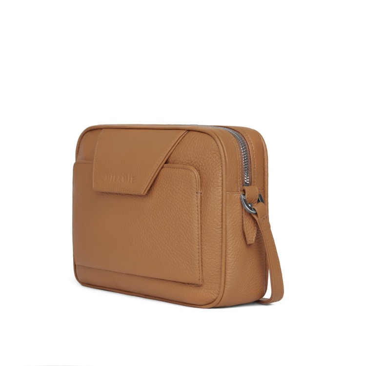 LEA torebka skórzana na ramię brąz koniakowy widok z boku – MILAMIE Warsaw