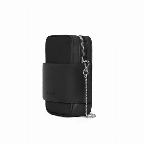 THEARTE torebka wieczorowa skórzana czerń widok z boku – MILAMIE Warsaw