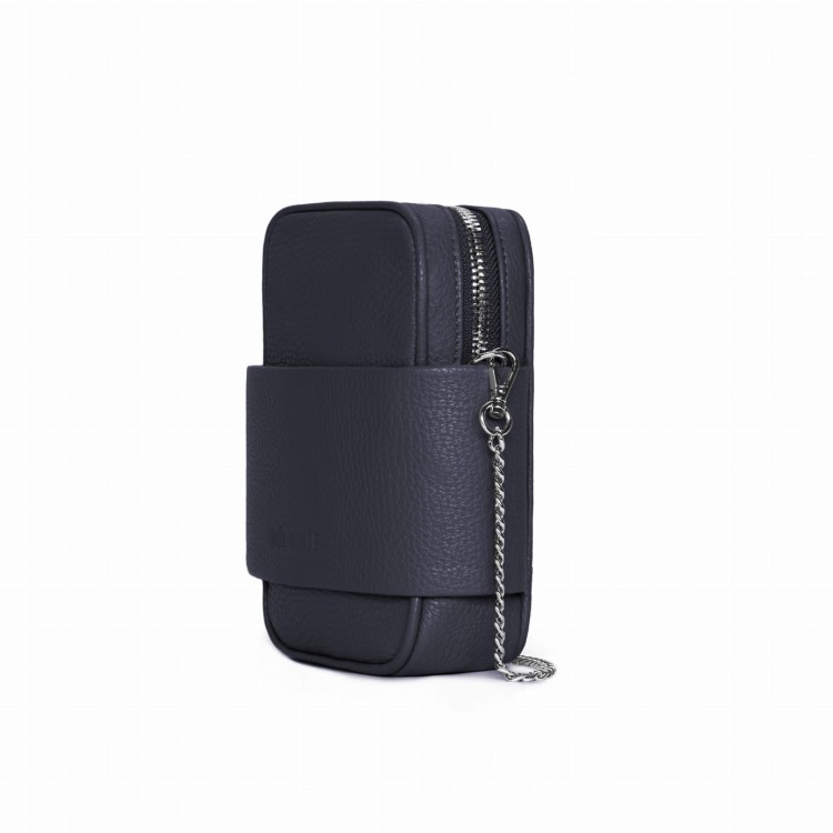 THEARTE torebka wieczorowa skórzana granat nocny widok z boku – MILAMIE Warsaw