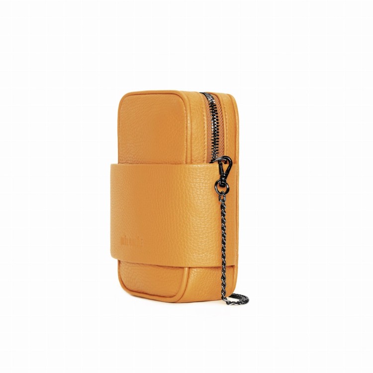 THEARTE torebka wieczorowa skórzana musztardowy widok z boku – MILAMIE Warsaw