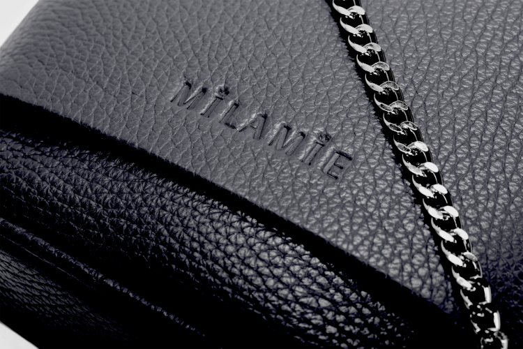 THEARTE torebka wieczorowa skórzana granat nocny detal zapięcia – MILAMIE Warsaw