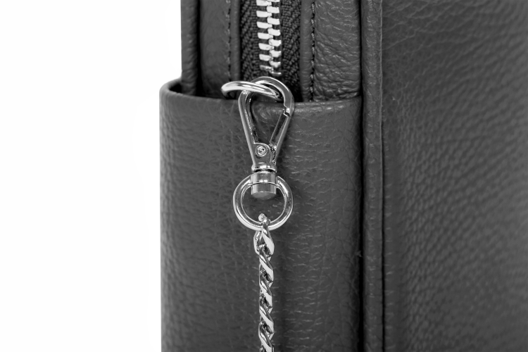 THEARTE torebka wieczorowa skórzana antracyt detal zapięcia – MILAMIE Warsaw