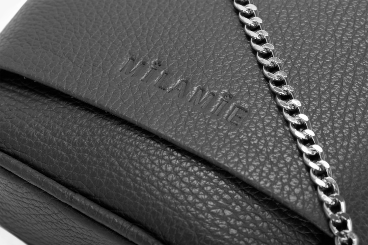 THEARTE torebka wieczorowa skórzana antracyt detal zapięcia – MILAMIE Warsaw