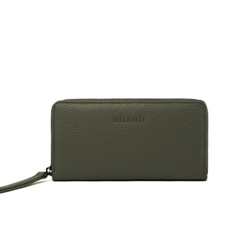 SARA portfel damski skórzany zieleń oliwkowa – MILAMIE Warsaw