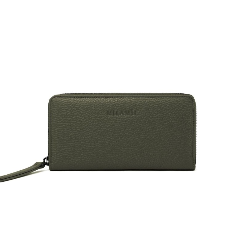 SARA portfel damski skórzany zieleń oliwkowa – MILAMIE Warsaw