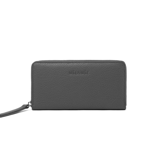 SARA portfel damski skórzany gołębia szarość – MILAMIE Warsaw