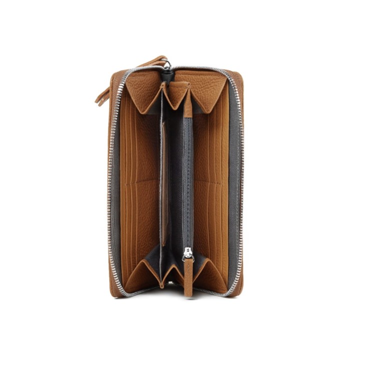 SARA portfel damski skórzany brąz koniakowy wnętrze – MILAMIE Warsaw