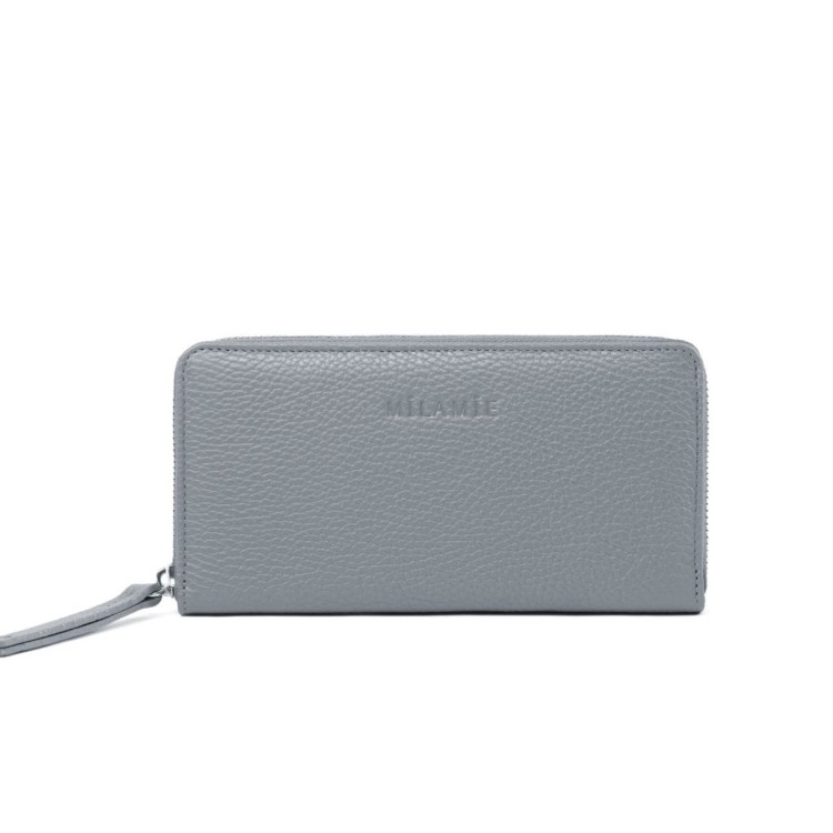 SARA portfel damski skórzany gołębia szarość – MILAMIE Warsaw