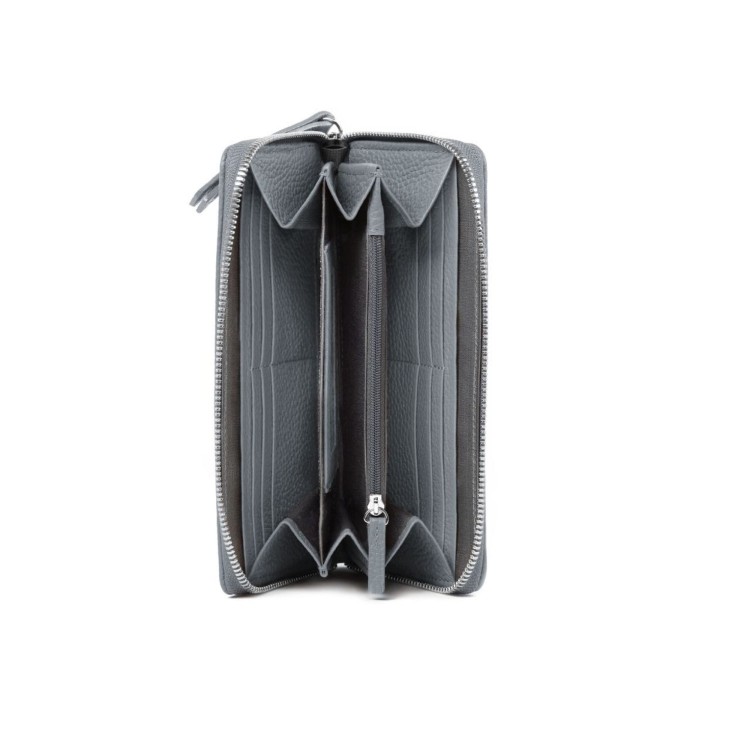 SARA portfel damski skórzany gołębia szarość wnętrze – MILAMIE Warsaw