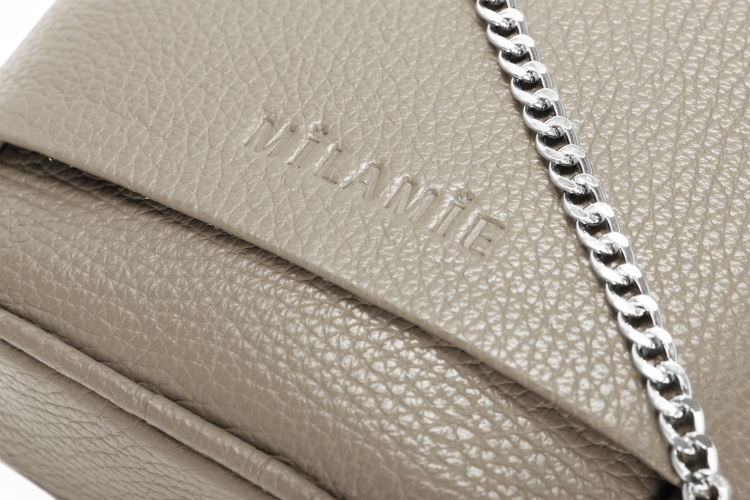 THEARTE torebka wieczorowa skórzana beż piaskowa detal zapięcia – MILAMIE Warsaw