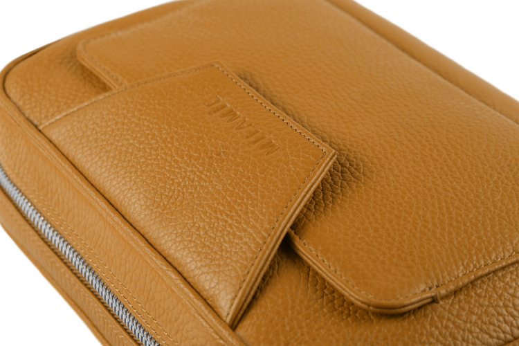 LEA torebka skórzana na ramię musztardowy detal zapięcia – MILAMIE Warsaw