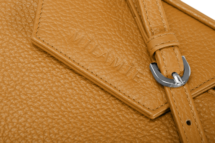 LEA torebka skórzana na ramię musztardowy detal zapięcia – MILAMIE Warsaw