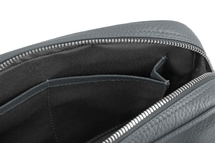 LEA torebka skórzana na ramię gołębia szarość detal zapięcia – MILAMIE Warsaw