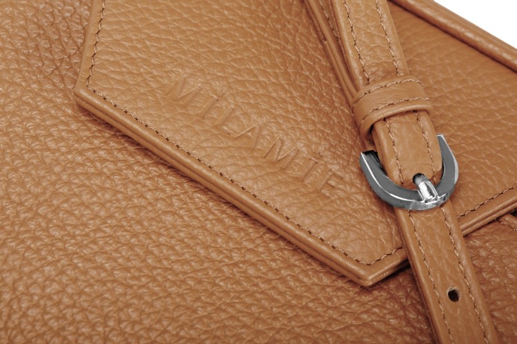 LEA torebka skórzana na ramię brąz koniakowy detal zapięcia – MILAMIE Warsaw