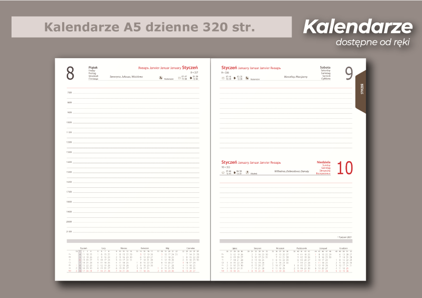 Kalendarz A5 320 str.